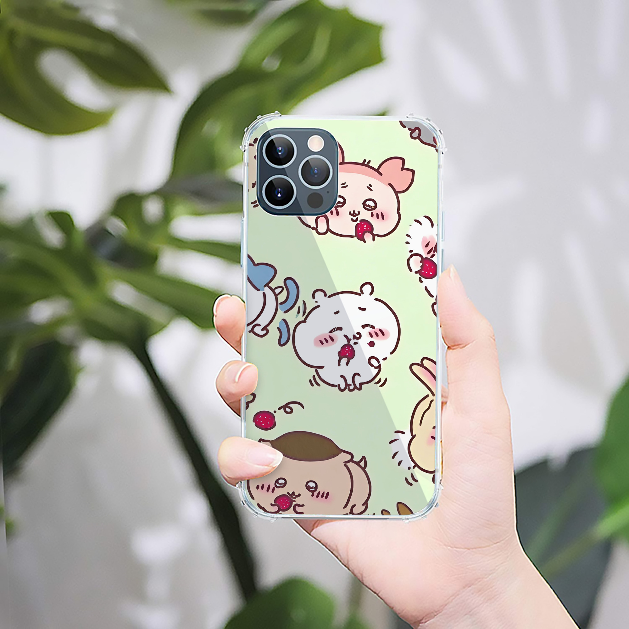 （画像用） ちいかわ Chii-kawa 【iPhone 12シリーズ対応】透明スマホケース（クリアソフトケース）